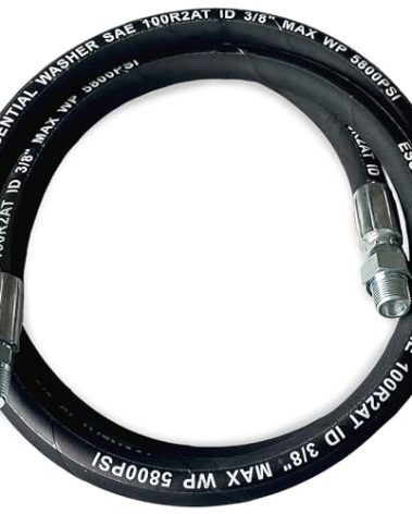 Essential Washer Pressure Washer Hose Whip | 5800 PSI | Heavy Duty High Pressure Water Hose with 3/8" Male NPT Fixed and Swivel Ends (6 Feet)