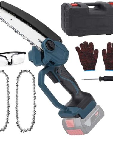 Mini Chainsaw 6 Inch for BSH 18V Battery, Cordless Portable Mini Power Chain Saw with 2 Chains & Security Lock, Handheld Small Chainsaw for Wood Tree Cutting (Battery Not Included)