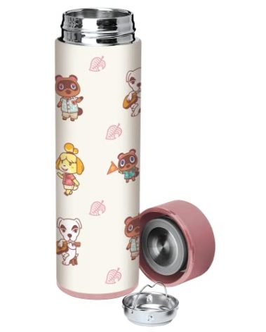 Animal Crossing 17oz, Insulated, Stainless Steel, Leak Proof, Water Bottle (Island Idols)