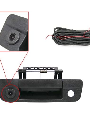 Tailgate Handle Backup Camera Rear View Compatible with 2009-2017 Dodge Ram 1500 2500 3500（RCA Connector）