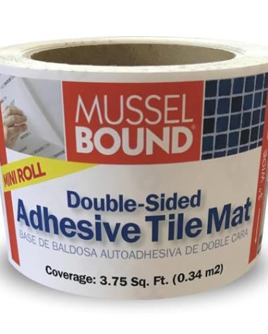 MusselBound® Adhesive Tile Mat - MINI ROLL - (3.75 sq ft per roll), Easy Installation for Small Spaces