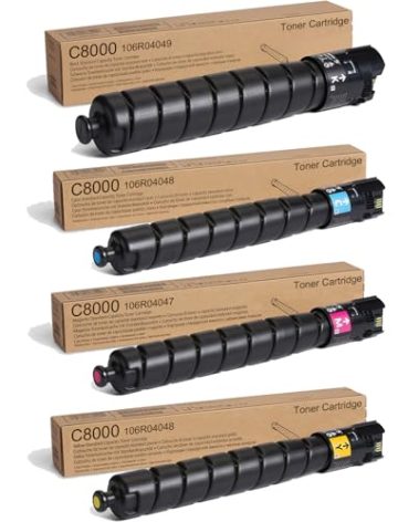 High Yield Versalink C8000 Toner Cartridges Replacement for Xerox 106R04049 106R04046 106R04047 106R04048 Compatible for Xerox Versalink C8000 C8000DT C8000DTM Printer (4-Pack)