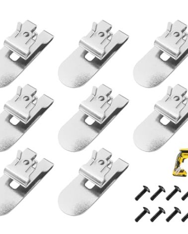 8PCS N435687 Belt Hook Clip with Glue Dispensing Anti loosening Screw for DeWalt DCF620 DCF620B DCF622 Drywall Screwgun