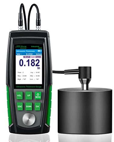 Ultrasonic Thickness Gauge Industrial-882 / Steel, Metals, Plastic, Glass, PVC, Pipes Thickness Gauge Meter – Range 0.039 to 8.85 inch| 2.4” HD Color LCD | Auto Calibration (All matеrial)