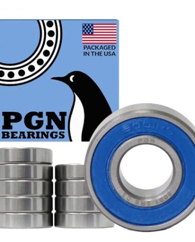 PGN (10 Pack) 6001-2RS Bearing - Lubricated Chrome Steel Sealed Ball Bearing - 12x28x8mm Bearings with Rubber Seal & High RPM Support