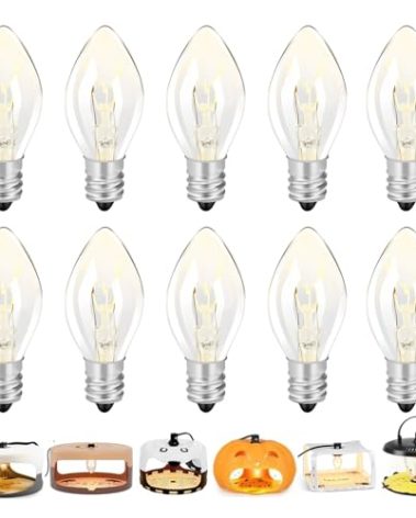Flea Trap Light Bulb Replacement, 10 Pack 7W Replacement Bulbs for Flea Traps Inside Your Home, E12 7 Watt 120 Volt Flea Trap Bug Night Light Bulbs with a Screw-in Base for Most Flea Trap Lamp