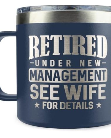 Retirement Gifts for Men 2025 - Cool and Funny Mug for Coworker, Boss, Dad, Husband - 14 Oz Navy