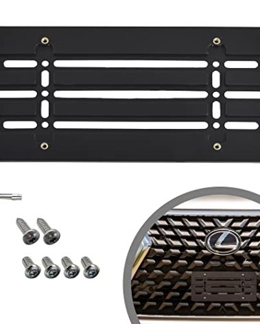 Front Bumper License Plate Bracket for Lexus 2000-2025, Plate Holder Set w 6 Unique Screw Bolts & Wrench Kit, License Tag Mounting Kit, Quality Plate Holders, Premium Car Accessories