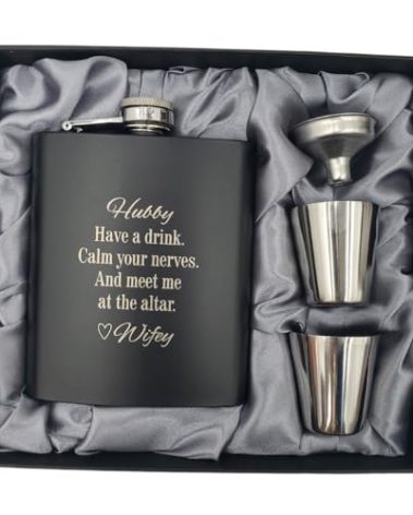 Groom Gifts from Bride on Wedding Day, Gifts for Groom to be, Fiance Gifts for Him, Bride and Groom Flask, Groom Gift, Groom Engagement, Wedding Gift for Husband, Future Husband Gifts, Hip Flask (HW)