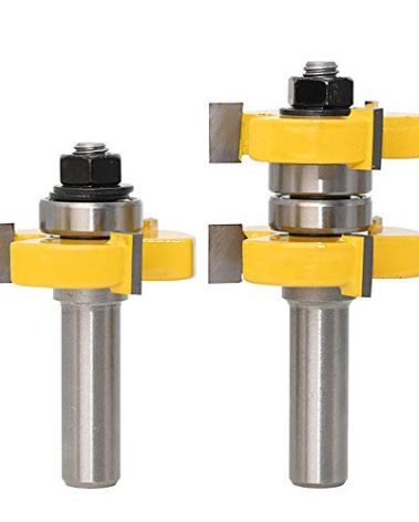 Yakamoz 1/2 Inch Shank Adjustable Tongue and Groove Router Bit Set 1-1/2" Stock Woodworking Cutting Milling Tools