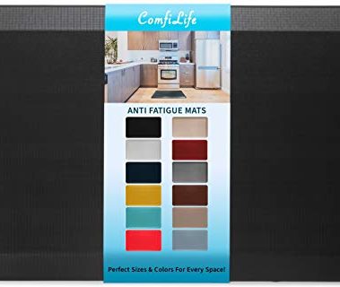 ComfiLife Anti Fatigue Floor Mat – 3/4 Inch Thick Kitchen Mats for Floor, Standing Desk Mat, Kitchen Rug – Comfort at Home, Office – Durable – Stain Resistant – Non-Slip Bottom (20" x 32", Black)