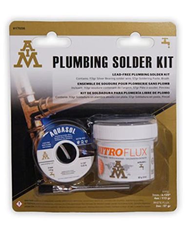 AIM Plumbing Solder Kit with solder wire, flux and brush, Solder for Plumbing Repairs (113g / 4oz)