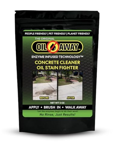 Oil Stain Fighter | for Embedded, Dry Oil Stains | No Rinse Concrete Cleaner for Driveways and Patios | Safe for Pets and Environment