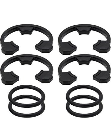 RURBRIN (4+4PCS) 3/4" Water Softener Clip and O-Ring Kit Compatible with GE Kenmore Eco Pure Eco Water Softener, Replace Parts for 7116713 and 7170288