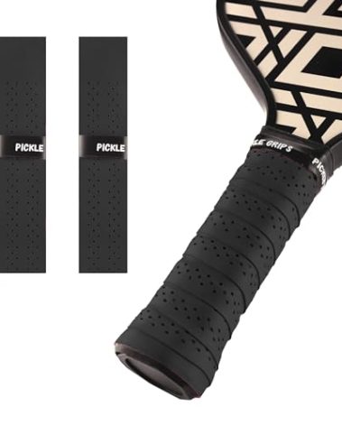 Pickle Grips Pickleball Paddle Grip Tape by YALLA - Black Overgrip Grip Wrap for Pickleball Racquet- Moisture Wicking Paddle Grip Wrap (2 Pack)