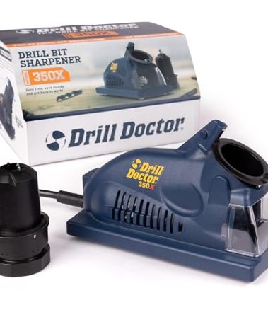 Drill Doctor DD350X Drill Bit Sharpener - 3/32" to 1/2" - Electric Sharpener - High Speed & Portable - for Steel, Masonry, Carbide & Tin-Coated Bits