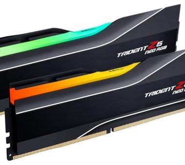 G.SKILL Trident Z5 Neo RGB Series DDR5 RAM (AMD Expo) 64GB (2x32GB) 6000MT/s CL26-36-36-96 1.45V Desktop Computer Memory U-DIMM - Matte Black (F5-6000J2636H32GX2-TZ5NR)