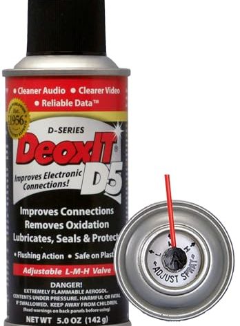 DeoxIT D5S-6 Spray, More Than A Contact Cleaner, 142g, Low-Med-High Valve, Pack of 1