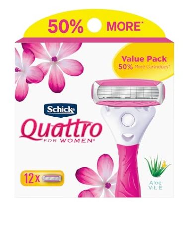 Schick Quattro Womens Razor Blade Refills, 12 Count