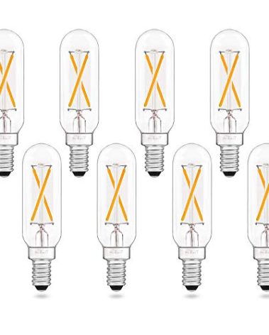 AIELIT Vintage T6/T8/T25 LED Bulbs, 2 Watt(25W Equivalent), Warm White 2700K, Dimmable(0-100%), E12 Small Candelabra Base, Tubular Light Bulbs for Ceiling Fan, Chandelier, Pendant Lights, 8-Pack