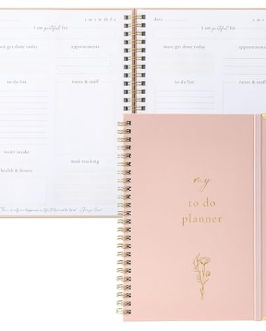 Beautiful To Do List Notebook - Aesthetic Daily Planner to Easily Organize Your Tasks And Boost Productivity - Stylish Undated Planner And School or Office Supplies For Women