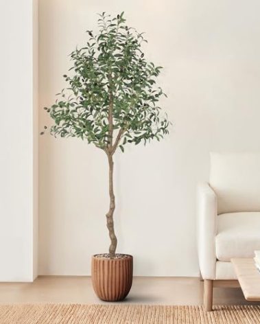 AnTing Artificial Olive Tree 6FT Faux Olive Branches and Fruits with Pot for Home Decor Indoor Gift