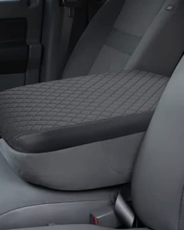 ISSYAUTO Center Console Cover Compatible with 2002-2012 Ram 1500 2500 3500 Jump Seat Console, Armrest lid Cover Leather Arm Rest Covering for Car, Well-Make Durable Middle Console Cover