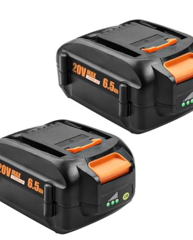 Ahomtikk 6.5Ah Replacement for Worx 20V Battery WA3674 WA3575 WA3578 WA3525 WA3520 Compatible with Worx 20V Cordless Tools WG151s WG155s WG251s WG255s WG540s WG545s Lithium Ion Batteries (2-Pack)