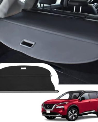 Vinomkii Cargo Cover Fit for Nissan Rogue S SV SL Platinum 2021 2022 2023 2024 2025 Retractable Trunk Rear Security Cover Shielding Shade Trunk Cover (Not Fit for Rogue Select and Rogue Sport)
