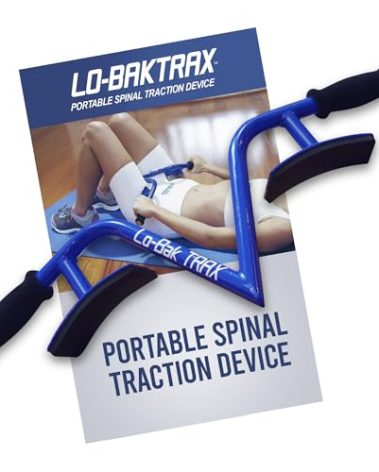 EZ-Bak Lo-Bak TRAX Lumbar Spine Stretcher - Upper & Lower Back Stretcher Pain Relief – Portable Spine Decompressor & Back Cracking Device for Herniated Discs, Sciatica, Scoliosis - Blue