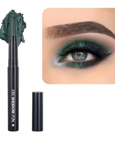 SAUBZEAN Green Eyeshadow Stick Makeup, Cream Shimmer Eye Shadow Pencil, Hypoallergenic Waterproof Long Lasting Crayon, Smooth Glitter Primer Palette Eyeliner Make up