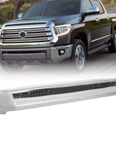 Collect Light Front Upper Hood Bulge Molding Grille Trim For Toyota Tundra 2014-2021 Front Upper Grille Hood Scoop (Chrome)