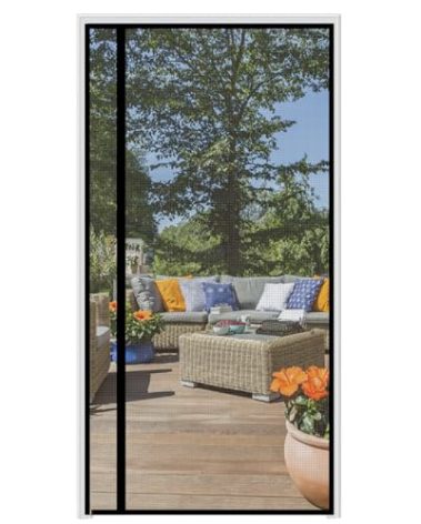 wohomzy Magnetic Screen Door Fits Door Size 38" x 90", Screen Size 40" x 91", Reversible Left Right Side Opening,Top Middle Anti-Tearing Mesh Net Curtain with Magnet,Black