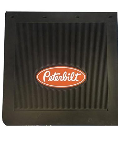 Peterbilt Motors 24" x 24" Heavy Duty 1/4" Thick Rubber Black Semi Truck Mud Flaps-Pair