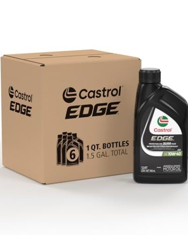 Castrol EDGE 10W-40 Advanced Full Synthetic Motor Oil, 1 Quart, Pack of 6