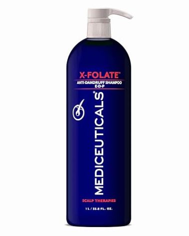 Mediceuticals X-Folate Shampoo Anti Dandruff Shampoo for Women and Men – Persistent Dandruff Control – For Scaly, Flaky Scalp and Scalp Buildup - Reduces Itching - Large 33.8 oz (1 Liter)