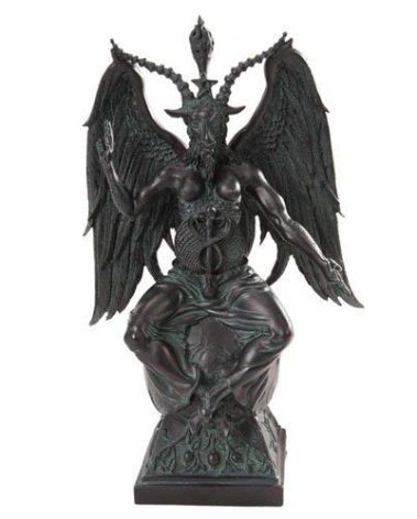 Pacific Giftware Large Baphomet On Pedestal in Faux Stone Finish Statue
