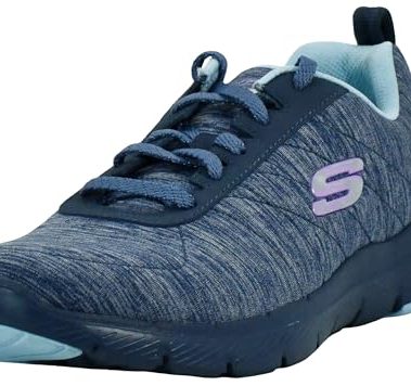 Skechers Women's Flex Appeal 3.0 - Insiders Sneaker, Navy/Multi, 9 M US