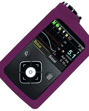 usastar-SNK Premium Soft Silicone case for Medtronic Minimed Insulin Pump 630G/ 640G/ 670G/770G /780G(All Model) (Purple)