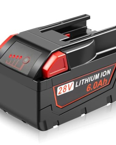 WECACHWE 6000mAh 28V Battery Replacement for Milwaukee 28V Power Tools Battery 0726-20 0726-22 0719-20 0719-22 0779-20 22 0928-29 Cordless Tool Combo Kit with 4 LED Charging Indicator