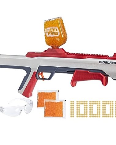 NERF Pro Gelfire Raid Blaster, Fire 5 Rounds at Once, 10,000 Gel Rounds, 800 Round Hopper, Eyewear, Toys for Teens Ages 14 & Up