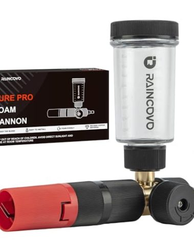 Raincovo Pure Pro Foam Cannon for Pressure Washer, Adjustable Nozzle with 1/4” Quick Connector, Power Washer Soap Cannon for Car Detail, Additional 1.1mm Orifice Nozzle
