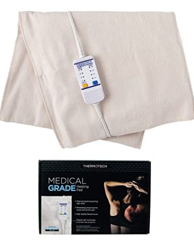 Medical Grade Heating pad with Automatic Moist Heat by Thermotech, High Heat Heating pad for Back Pain and Cramps - Extra Large King Digital - 26" by 14"