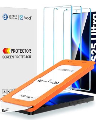 AACL 3-Pack for Samsung Galaxy S25 Ultra Screen Protector Tempered Glass, 9H Glass for S25 Ultra Screen Protector 5G, [Fast Alignment Tool] [Bubble Free] [6.9 Inch]
