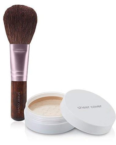Sheer Cover Perfect Shade - Mineral Foundation Makeup Kit w/ Free Foundation Brush - Medium Shade - Powder Makeup, Best Full Coverage Foundation 4 Grams