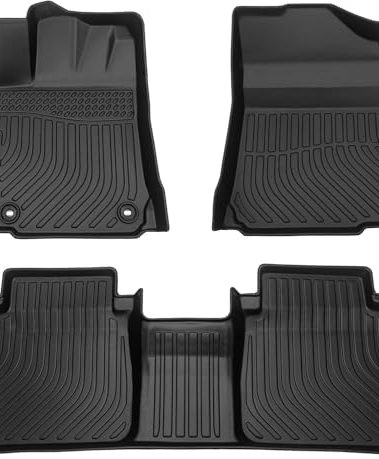 VIWIK Floor Mats for Toyota Camry 2012-2017 All Weather Protection Custom Full Set Liners Include 1st and 2nd Row Front & Rear Black Car Liners TPE