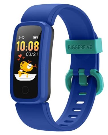 BIGGERFIVE Vigor Kids Fitness Tracker for Girls Boys Ages 5-15, Kids Watch with IP68 Waterproof, Pedometer, Kids Activity Tracker with Heart Rate Sleep Monitor, Calorie Step Counter Watch