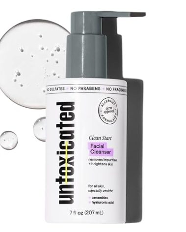Untoxicated Face Wash - Gentle & Hydrating Face Cleanser for Sensitive Skin - Ceramides, Hyaluronic Acid & Glycerin - No Common Irritants - Non-Foaming - Soap Free - Fragrance Free - 7 Ounce