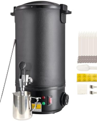 VEVOR Wax Melter for Candle Making, 10 L Extra Large Electric Wax Melting Pot, with Easy Pour Spout and 9-Level Temp Control, Easy Clean for Candle Soap Cream Beauty Bulk Production Business or Home