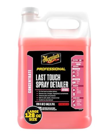 Meguiar's D15501 Last Touch Spray Detailer, Great for Use as Clay Lubricant, creates a Showroom Shine, Removes Dust, Smudges, Fingerprints and More, Versatile Use and Enhances Protection, 1 Gallon
